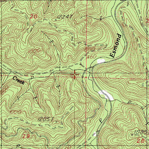 Topographic Map of Cox Creek, OR