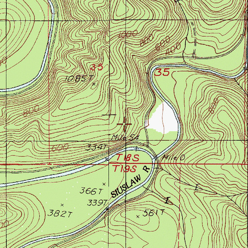 Topographic Map of Siuslaw Guard Station, OR