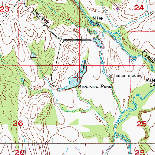 Topographic Map of Anderson Pond, AL