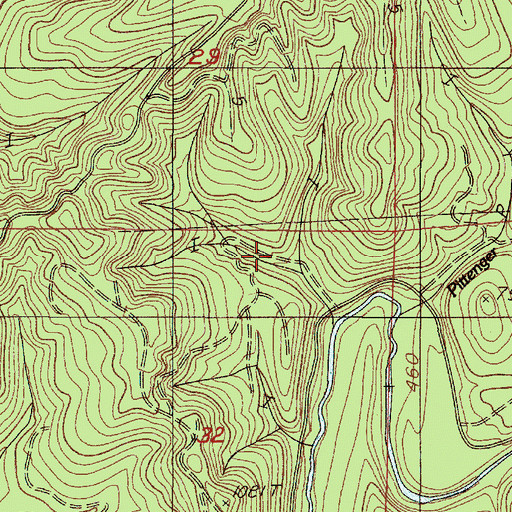 Topographic Map of Cougar Gulch, OR
