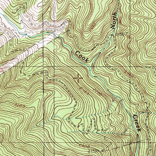 Topographic Map of North Fork Cook Creek, OR