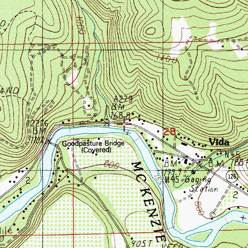 Topographic Map of Roberts Creek, OR