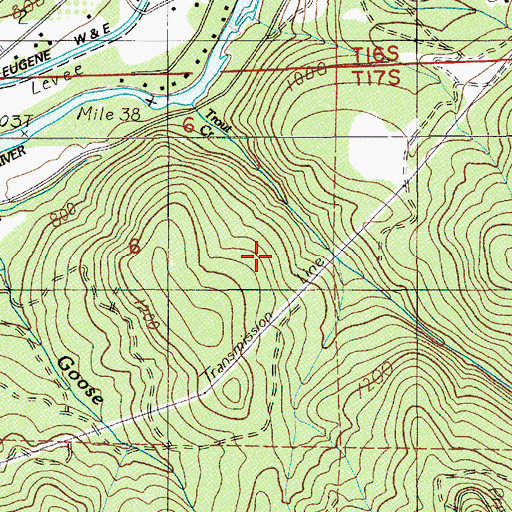 Topographic Map of Miller Creek, OR