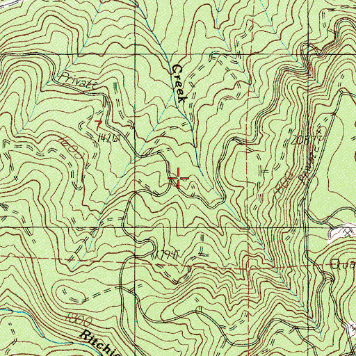 Topographic Map of Goose Creek, OR