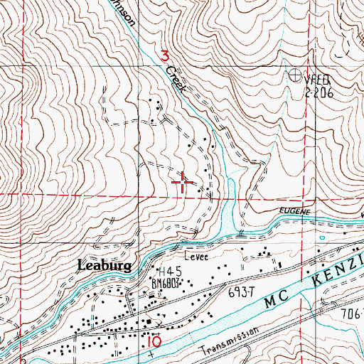 Topographic Map of Wallace Creek, OR