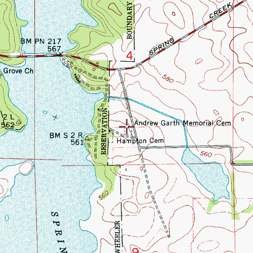 Topographic Map of Andrew Garth Memorial Cemetery, AL