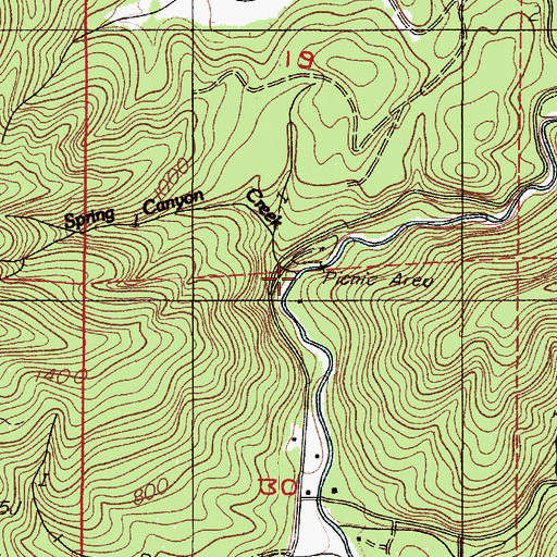 Topographic Map of Lake Creek Recreation Area, OR