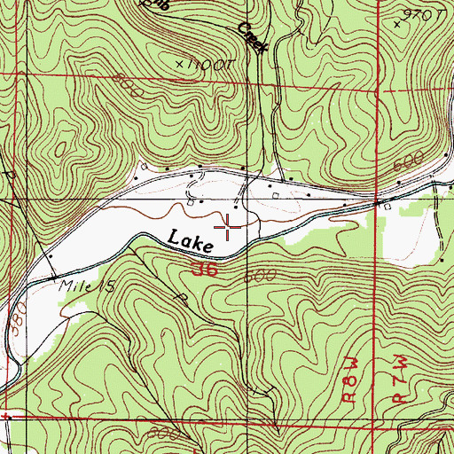 Topographic Map of Lamb Creek, OR