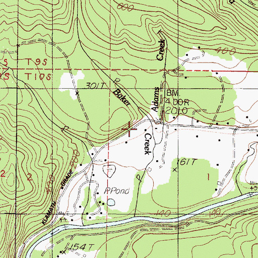 Topographic Map of Adams Creek, OR