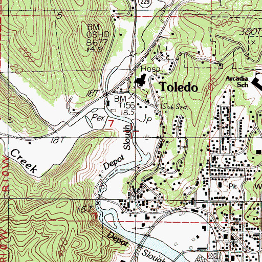 Topographic Map of Cattail Slough, OR