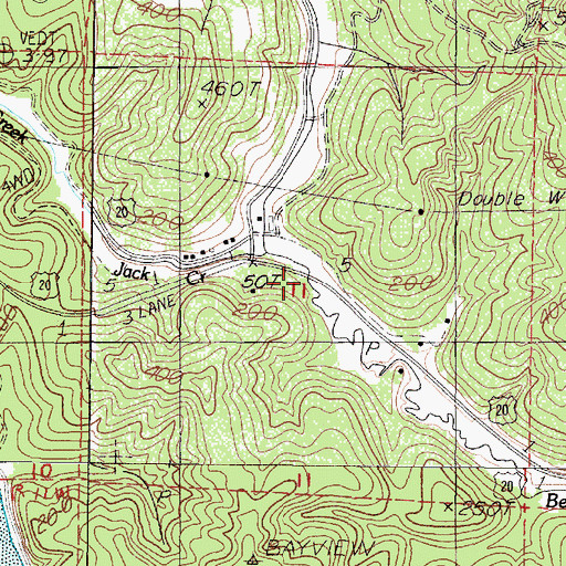 Topographic Map of Jack Creek, OR