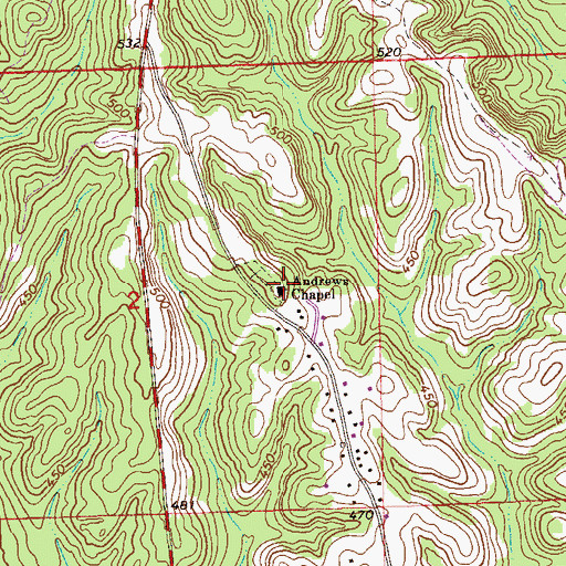 Topographic Map of Andrew Chapel African Methodist Episcopal Zion Church, AL