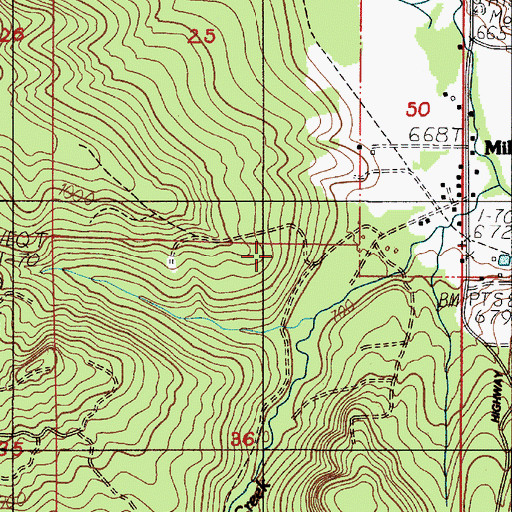 Topographic Map of Sandy Creek, OR