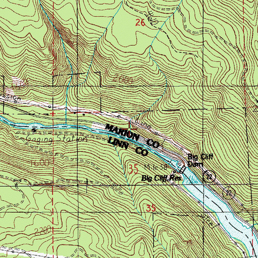 Topographic Map of Gun Creek, OR