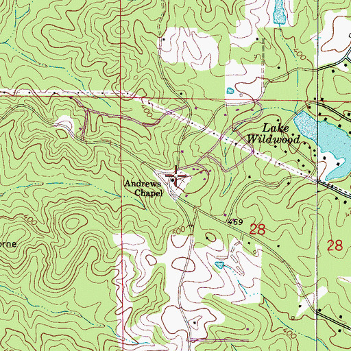 Topographic Map of Andrews Chapel United Methodist Church, AL