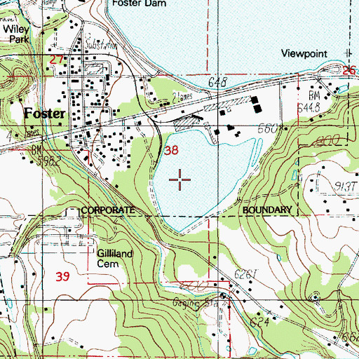 Topographic Map of Willamette Log Pond, OR