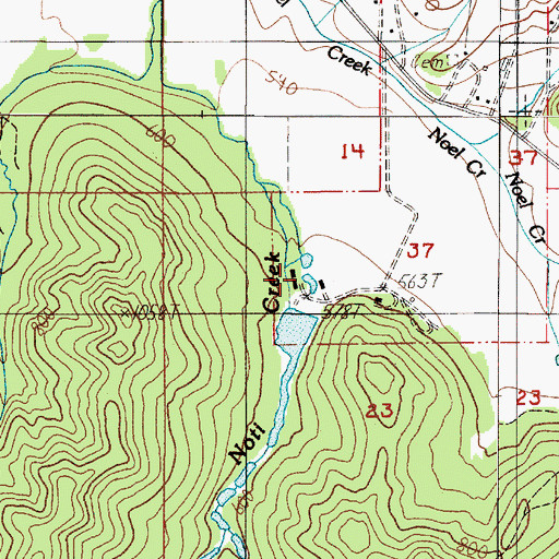 Topographic Map of Carrol Reservoir, OR