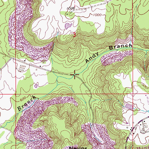 Topographic Map of Andy Branch Hollow, AL