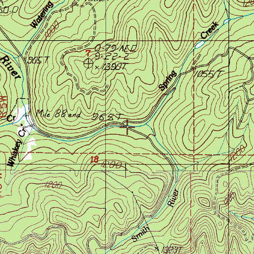 Topographic Map of Spring Creek, OR