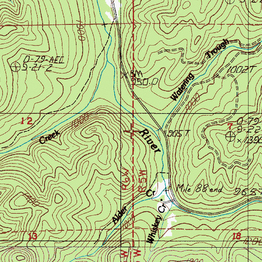 Topographic Map of Watering Trough Creek, OR