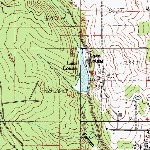 Topographic Map of Lake Louise, OR