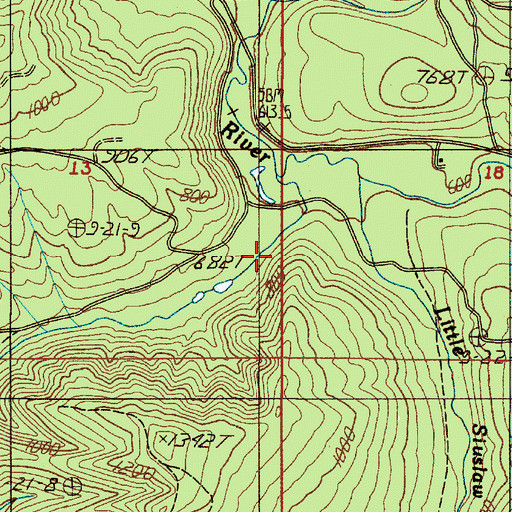 Topographic Map of Little Siuslaw Creek, OR
