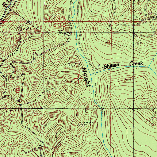 Topographic Map of Shitten Creek, OR