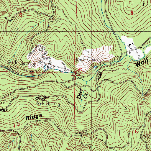 Topographic Map of Deer Creek, OR