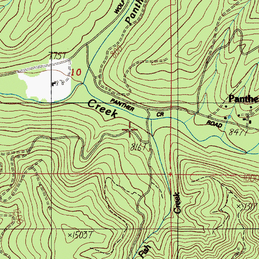 Topographic Map of Fish Creek, OR