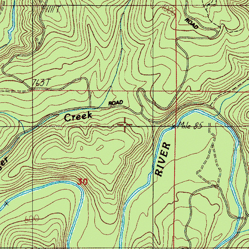 Topographic Map of Mound (historical), OR