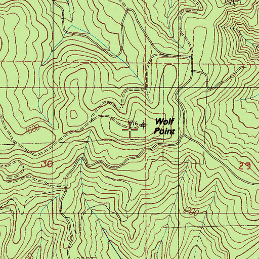 Topographic Map of Wolf Point, OR