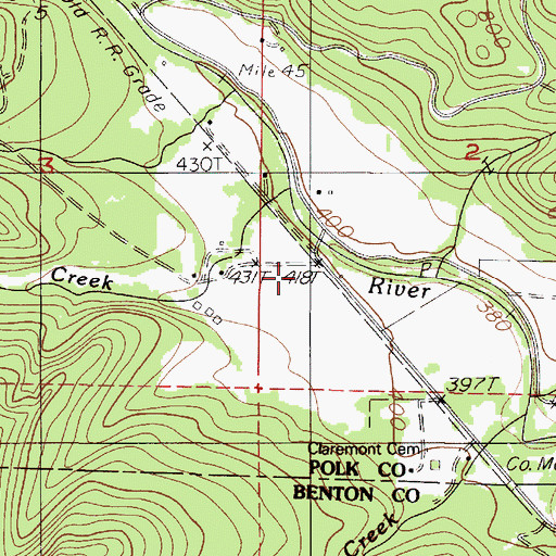 Topographic Map of Arell (historical), OR