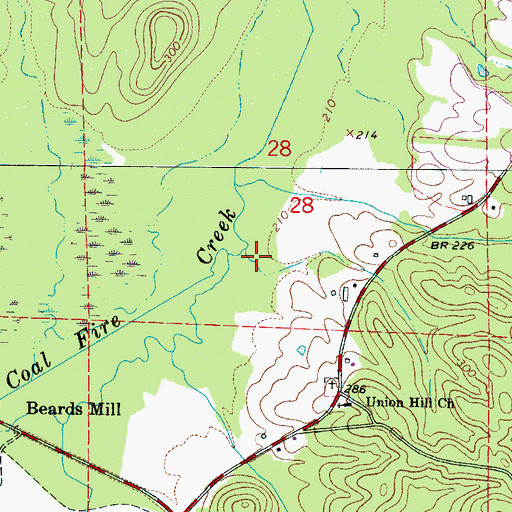 Topographic Map of Anna Branch, AL