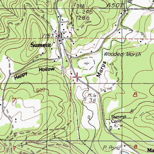 Topographic Map of Happy Hollow Creek, OR