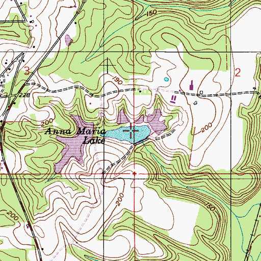 Topographic Map of Anna Maria Lake, AL