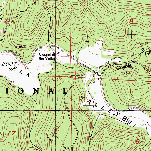 Topographic Map of Coyote Creek, OR
