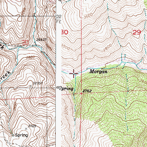 Topographic Map of Deafy Creek, OR