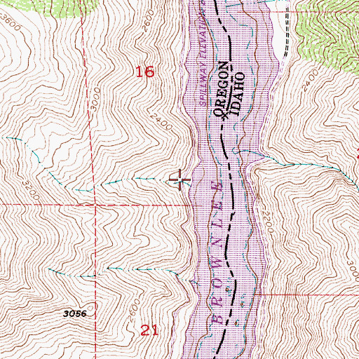 Topographic Map of Ryan Gulch, OR