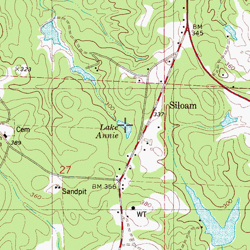 Topographic Map of Lake Annie, AL