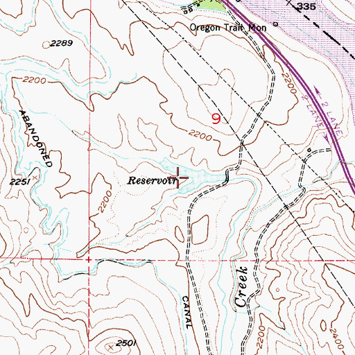 Topographic Map of McBride Reservoir, OR