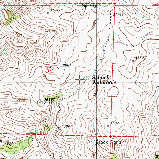Topographic Map of Schuck Waterhole, OR
