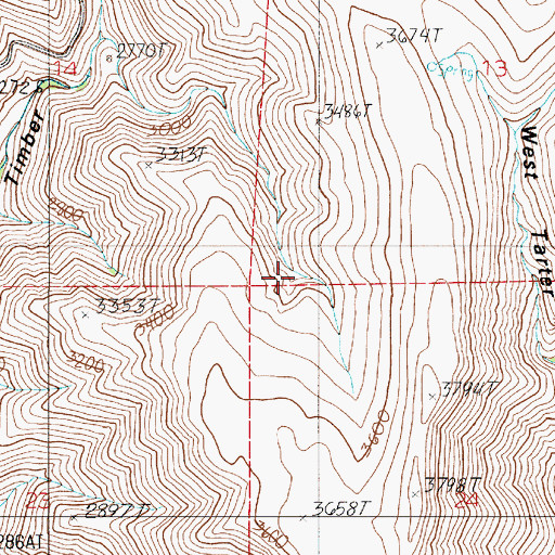 Topographic Map of Timber Canyon Waterhole, OR