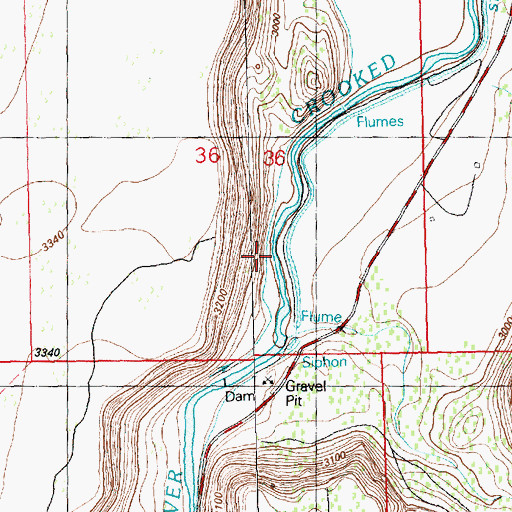 Topographic Map of Stearns Ditch, OR