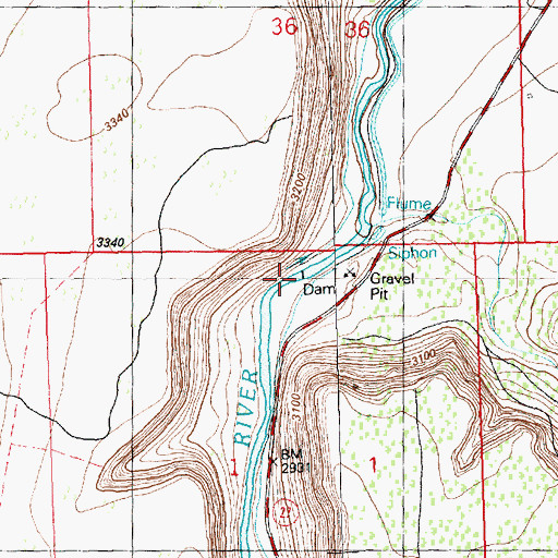 Topographic Map of Baldwin Dam, OR