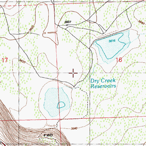 Topographic Map of Dry Creek Reservoirs, OR