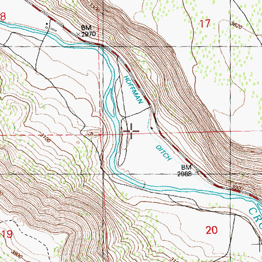 Topographic Map of Hoffman Ditch, OR