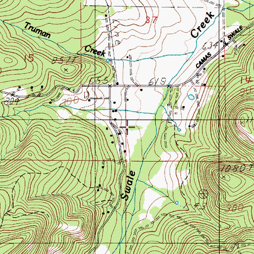 Topographic Map of Truman Creek, OR
