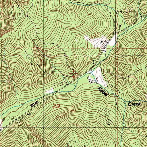 Topographic Map of Rebel Creek, OR