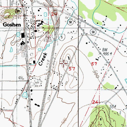 Topographic Map of Goshen Grange 561 Cemetery, OR