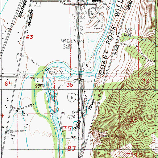 Topographic Map of Stalder Slough, OR